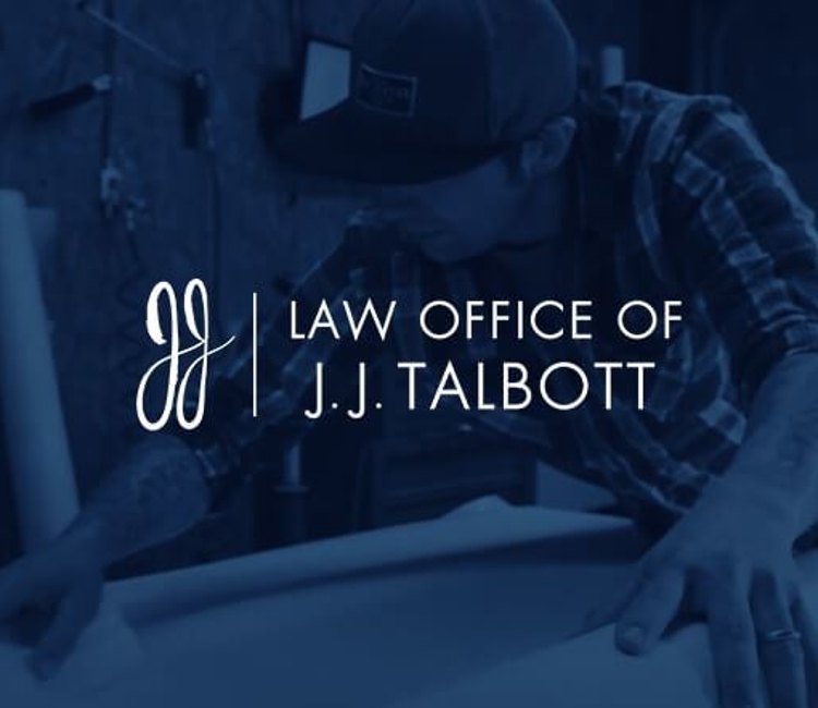 J.J. Talbot logo over desaturated image of a client